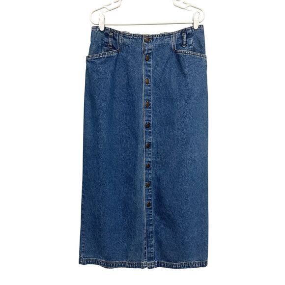 Bill Blass Jeans Dresses & Skirts - Bill Blass Vintage Womens Denim Midi Skirt Button Front Size 12